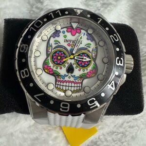 Invicta Aviator Dia De Los Muertos Men's Mother of Pearl Dial 50mm White 36853